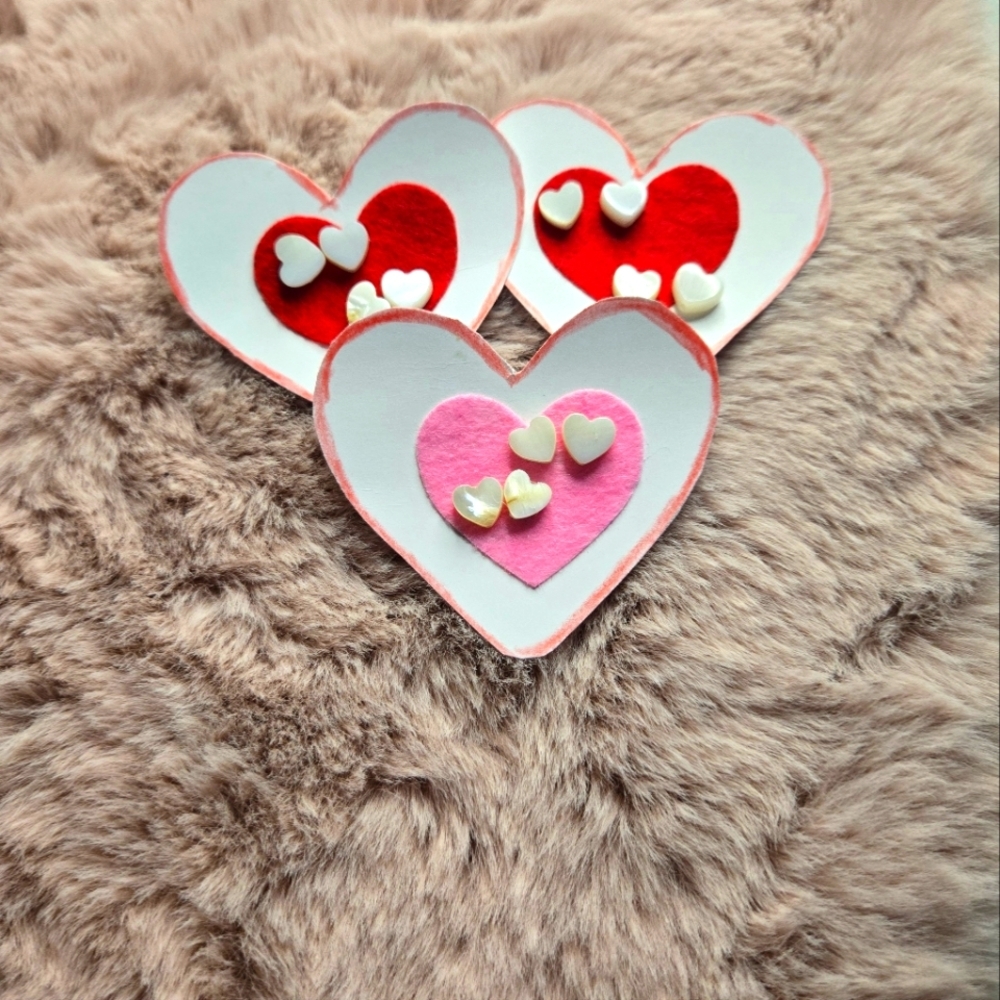 Handmade heart studs